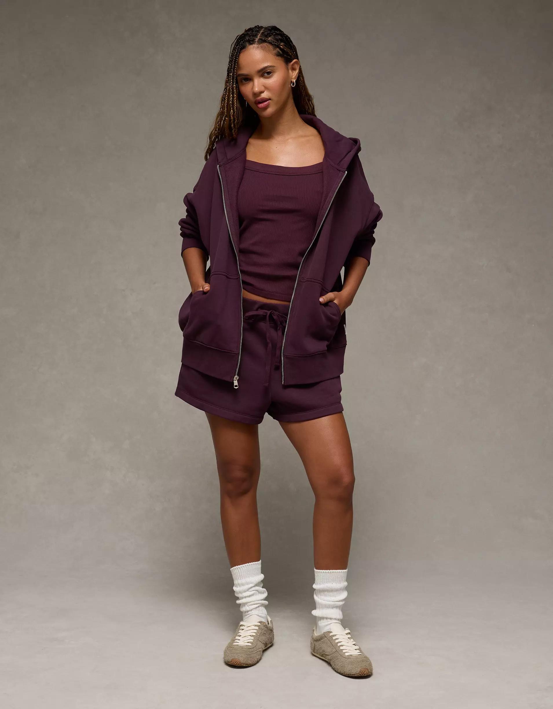 AE Everyday Luxe Oversized Zip-Up Hoodie Product Image