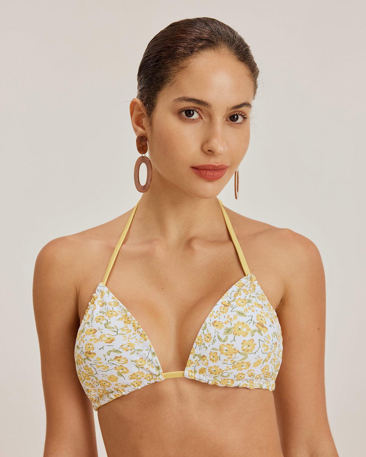 Yellow Floral Bikini Bottoms Product Image