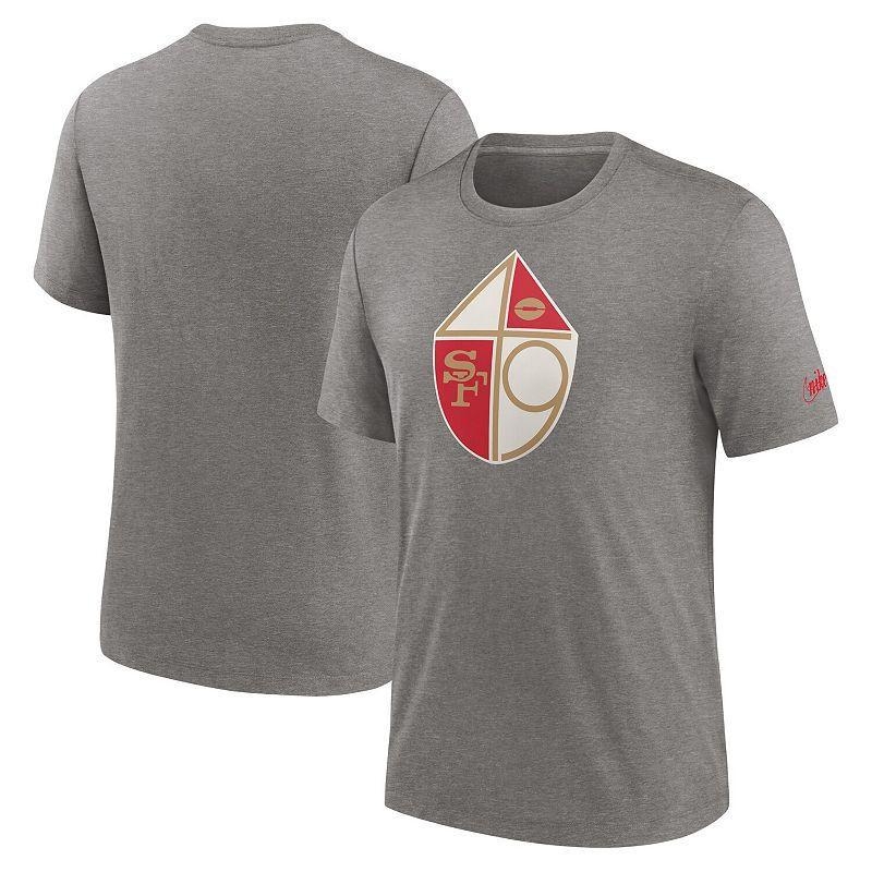 Mens Nike Heather Charcoal San Francisco 49ers Rewind Logo Tri-Blend T-Shirt Product Image
