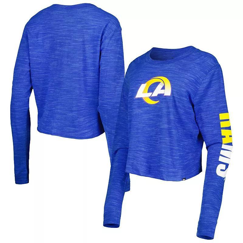 Women's New Era Royal Los Angeles Rams Crop Long Sleeve T-Shirt, Size: 2XL, Blue Product Image