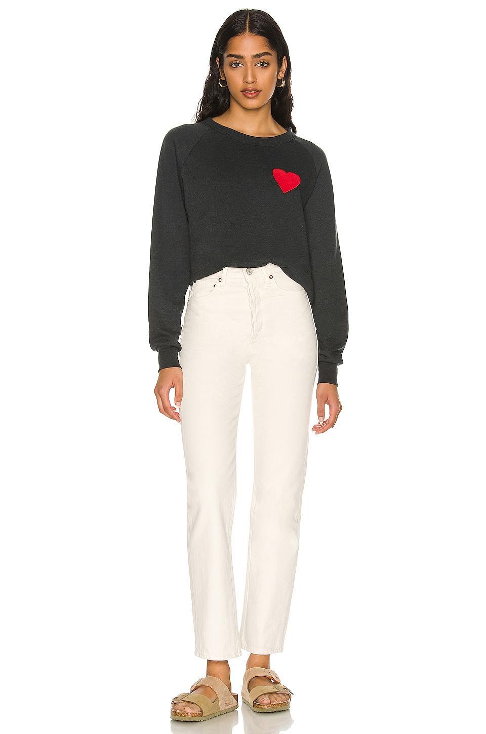 Heart Embroidery Crew Sweatshirt Aviator Nation Product Image
