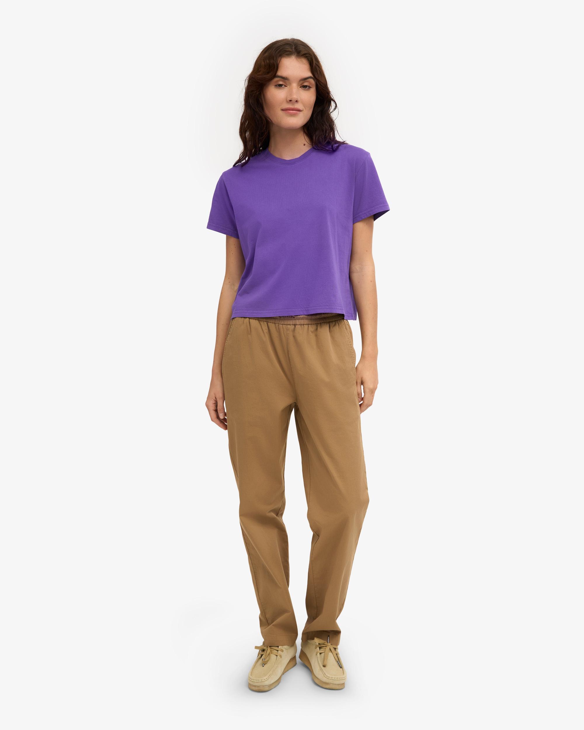 Organic Boxy Crop Tee - Lava Grey Product Image