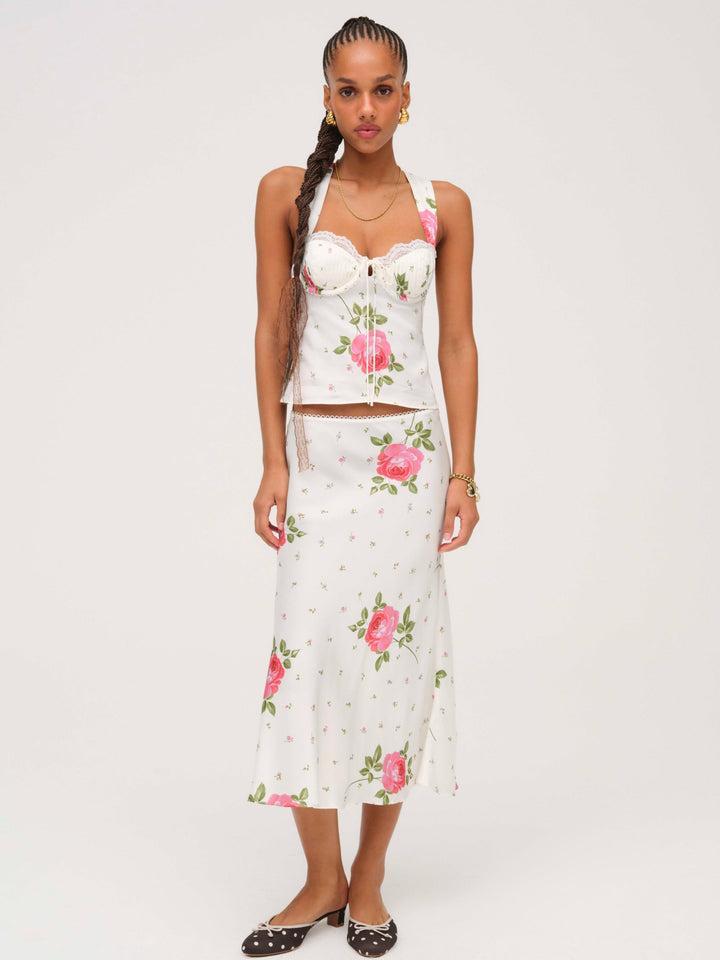 Rosebud Corset Top — White Product Image