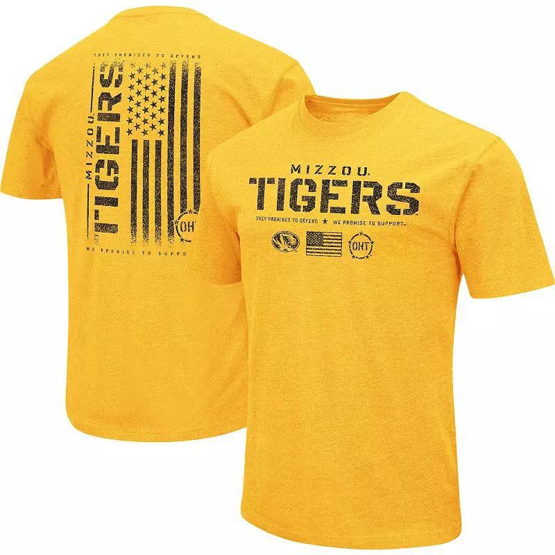Men's Colosseum Gold Missouri Tigers OHT Military Appreciation Flag 2.0 T-Shirt, Size: Large Product Image