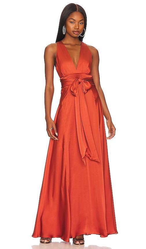 Silky Satin Evening Dress BCBGMAXAZRIA Product Image