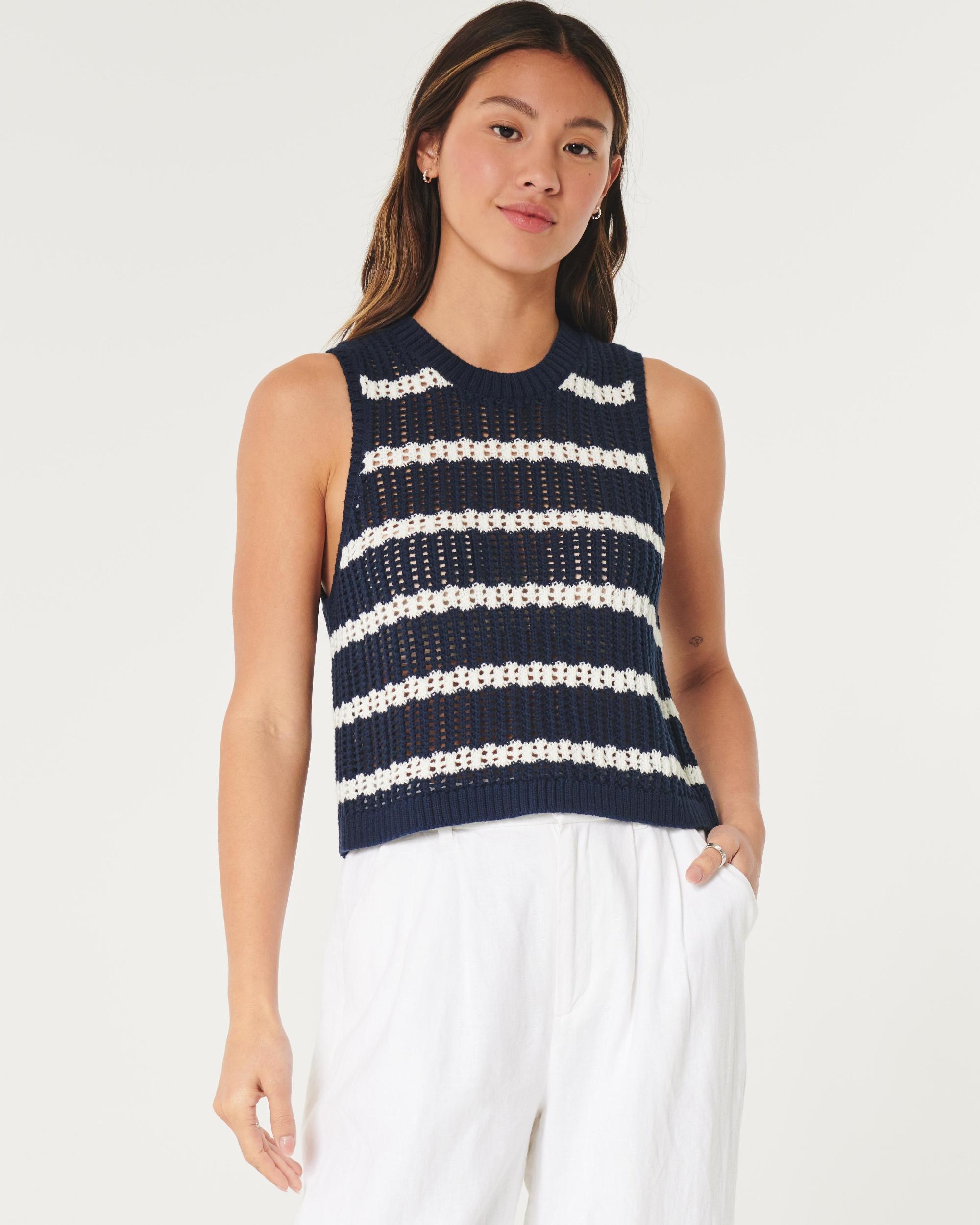 Easy Crochet-Style High-Neck Tank Product Image