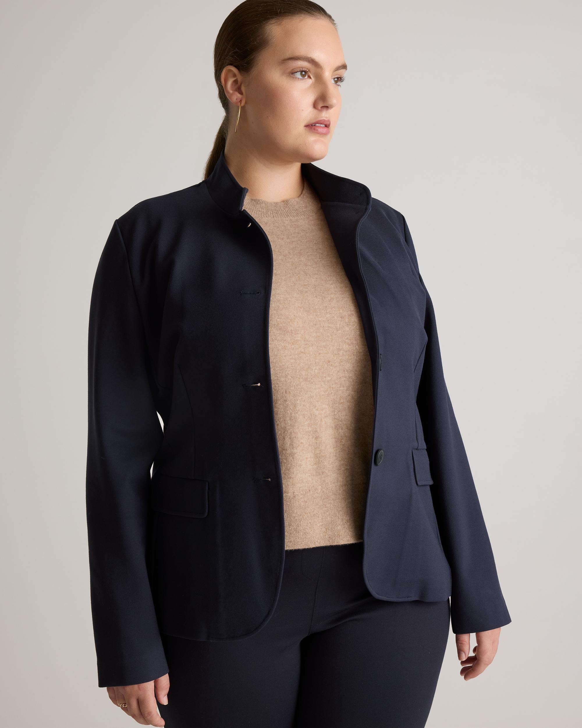 Quince | Women's Ultra-Stretch Ponte Stand Collar Blazer Rayon Product Image