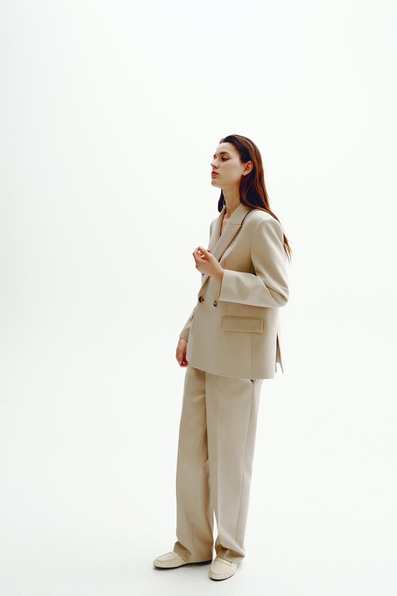 STRAIGHT CUT DOUBLE BREASTED BLAZER Product Image
