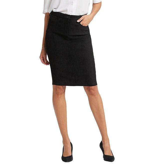 NYDJ Faux Suede 5-Pocket Pencil Skirt Product Image