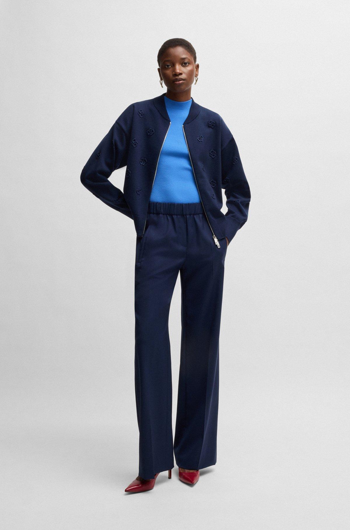 Sleeveless mock-neck top in ribbed fabric Product Image