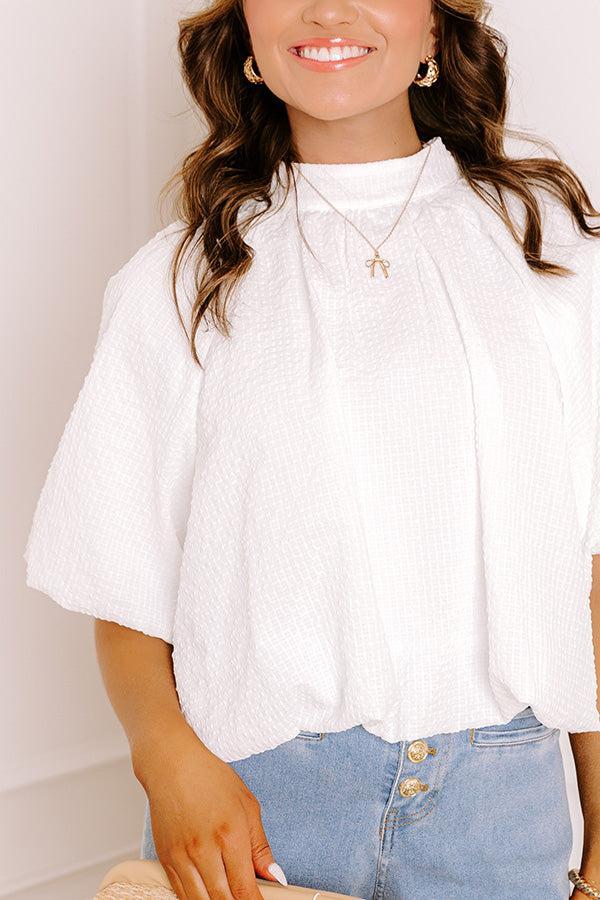 Patio Brunch Gingham Top in White Product Image