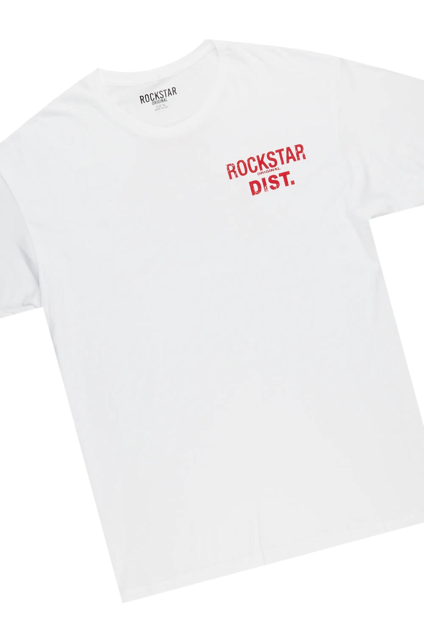 Lake White/Red T-Shirt/Stacked Baggy Track Set Male Product Image