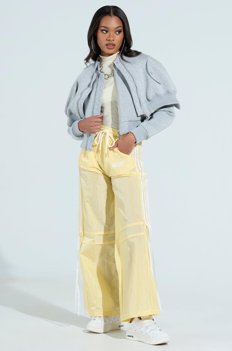 LYNX LAYERED BOMBER JACKET IN HEATHER GREY Product Image