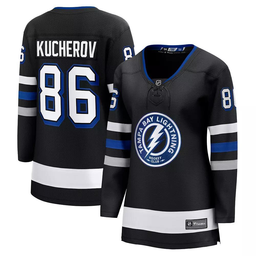 Women's Fanatics Branded Nikita Kucherov Black Tampa Bay Lightning Alternate Premier Breakaway Player Jersey, Size: Medium, Lgh Black Product Image