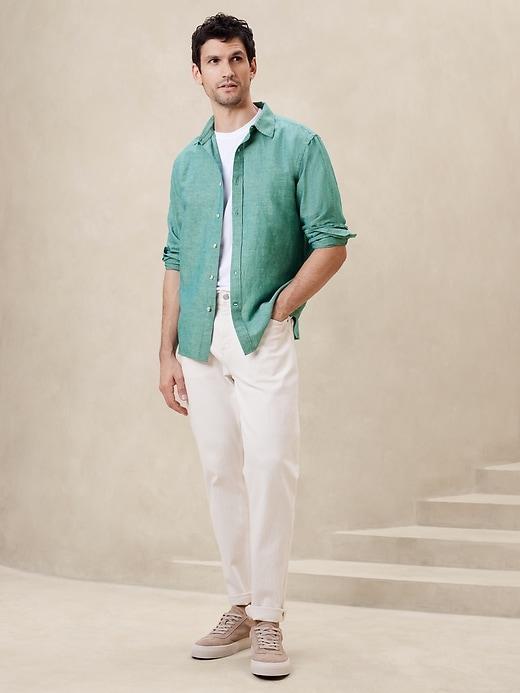 Slim Linen-Blend Shirt Product Image