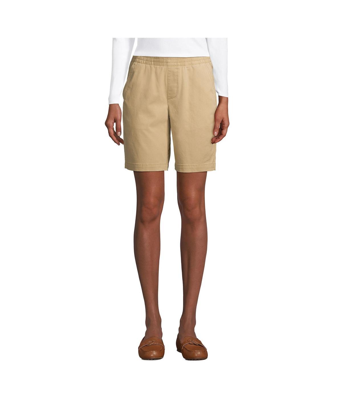 Petite Lands End Pull-On Chino Bermuda Shorts, Womens Green Moss Product Image