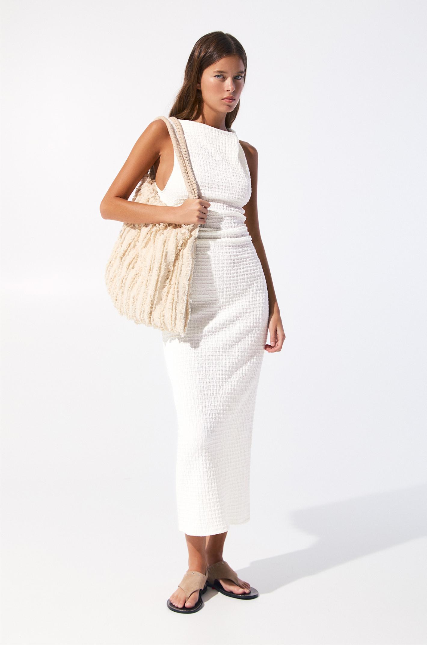 Creased-design midi dress Product Image