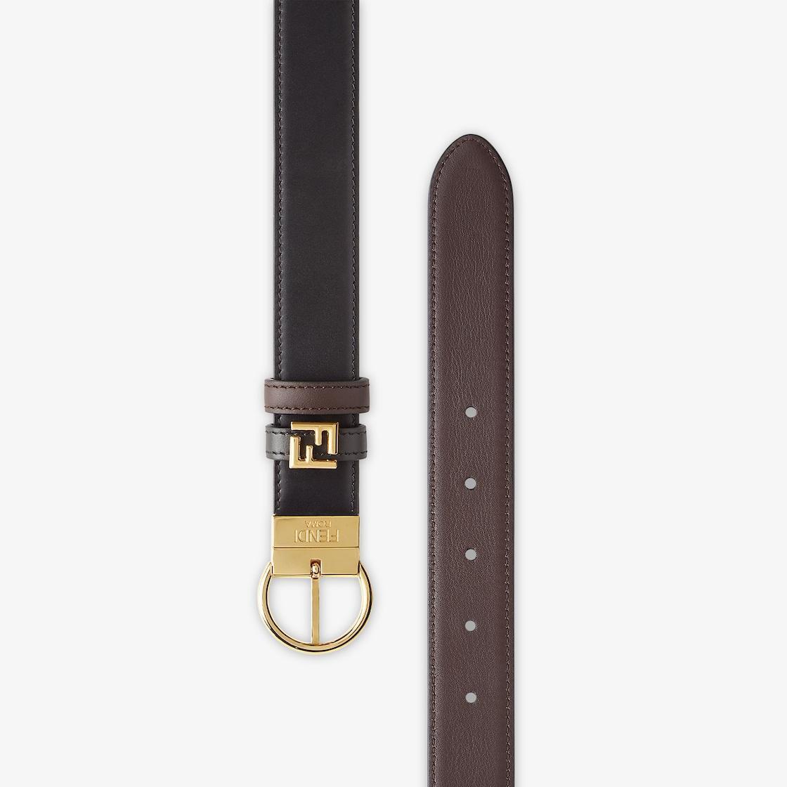 FF BeltBlack and brown leather reversible belt Product Image