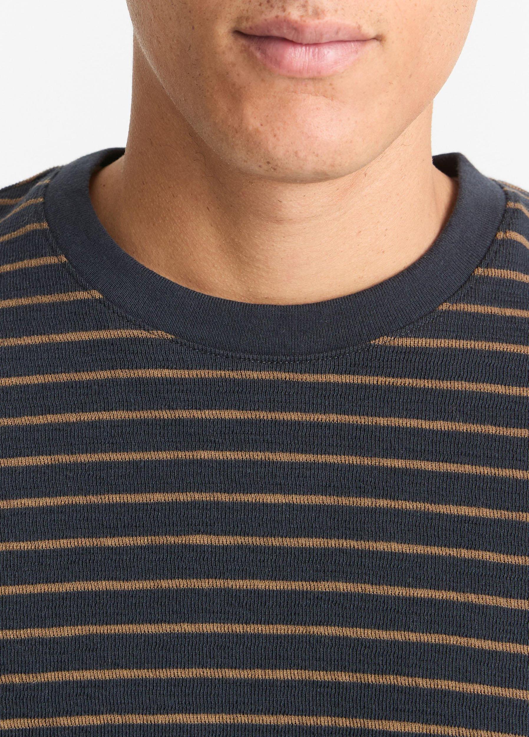 Slub Stripe Cotton-Blend Long-Sleeve T-Shirt Product Image
