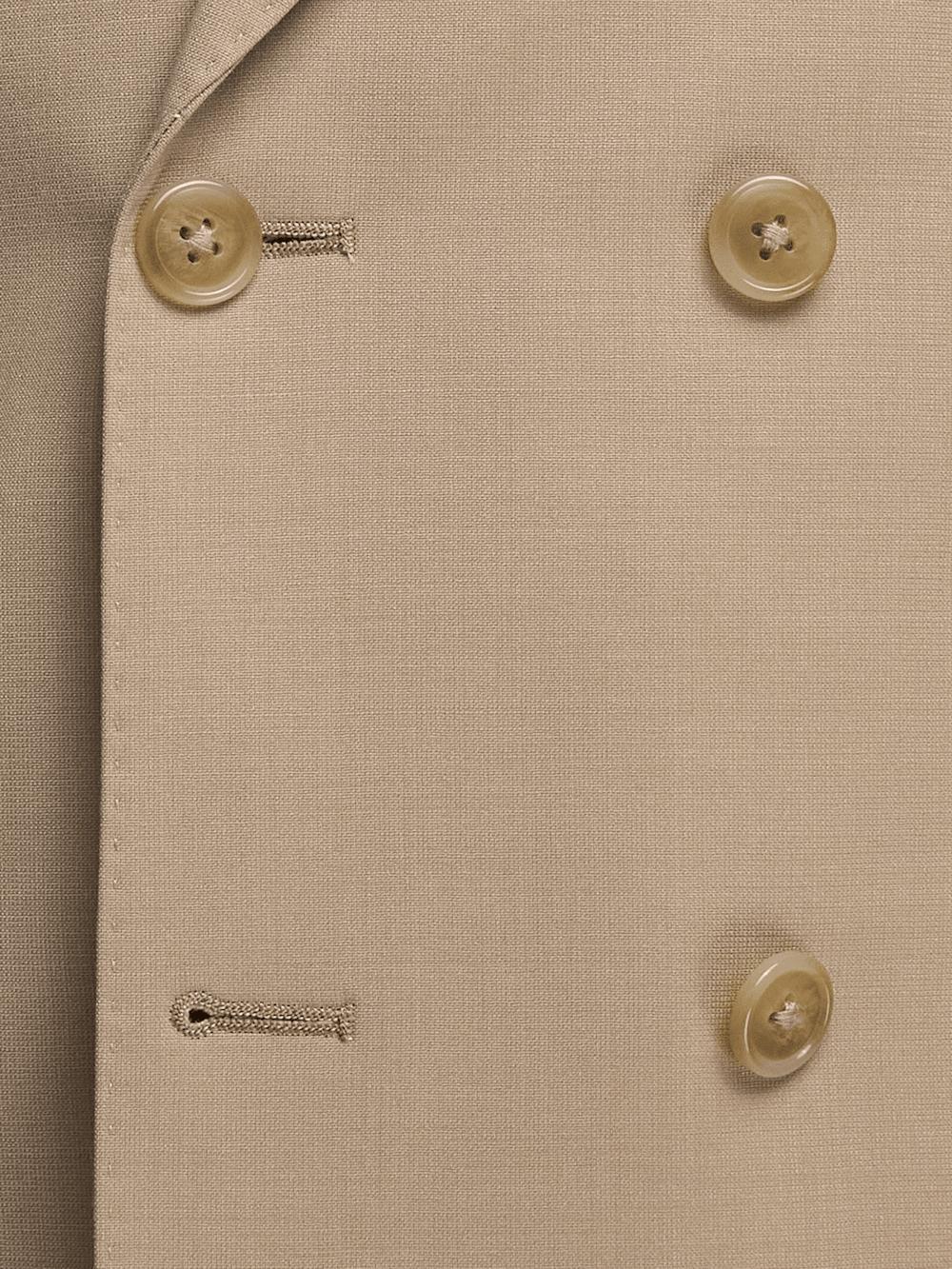 Wool Sstretch Bengaline Peak Lapel Suit - Light Tan Product Image