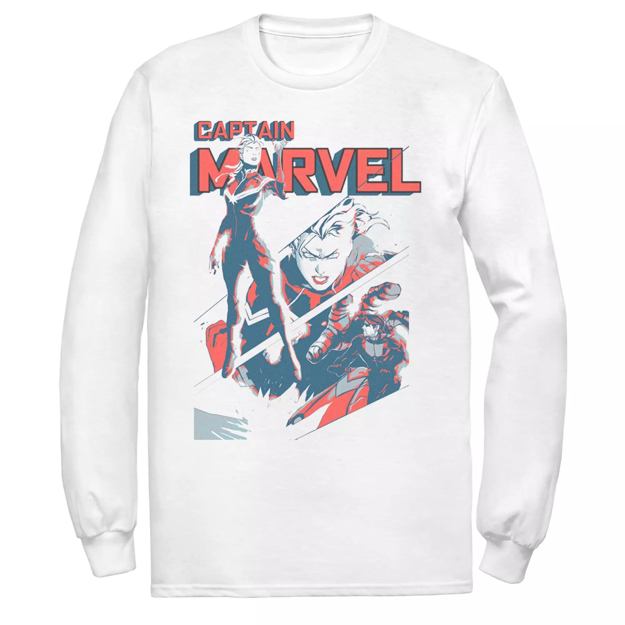 Men's Marvel Captain Marvel Tee, Size: Small, White Product Image
