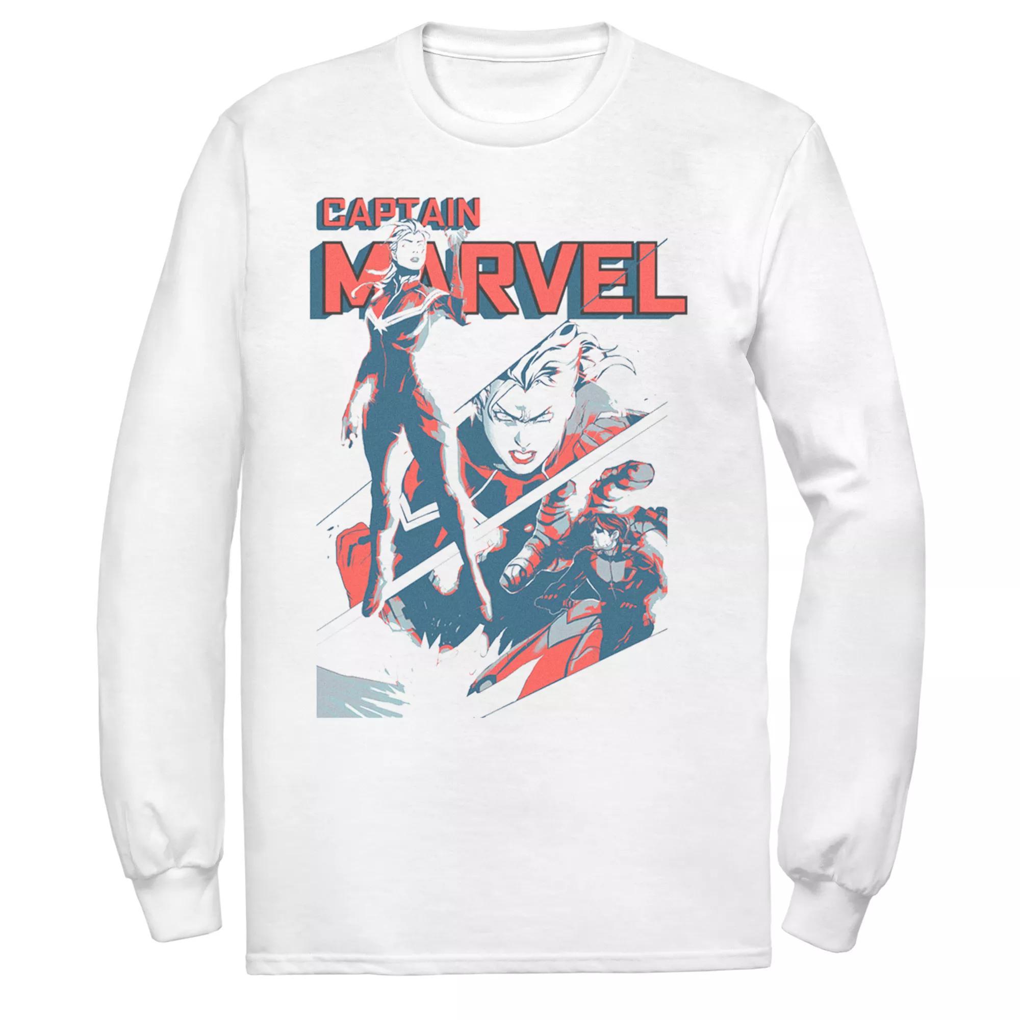 Men's Marvel Captain Marvel Tee, Size: Small, White Product Image
