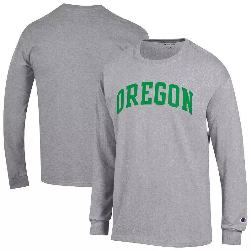 Mens Champion Heather Gray Northwestern Wildcats Basic Arch Long Sleeve T-Shirt Product Image