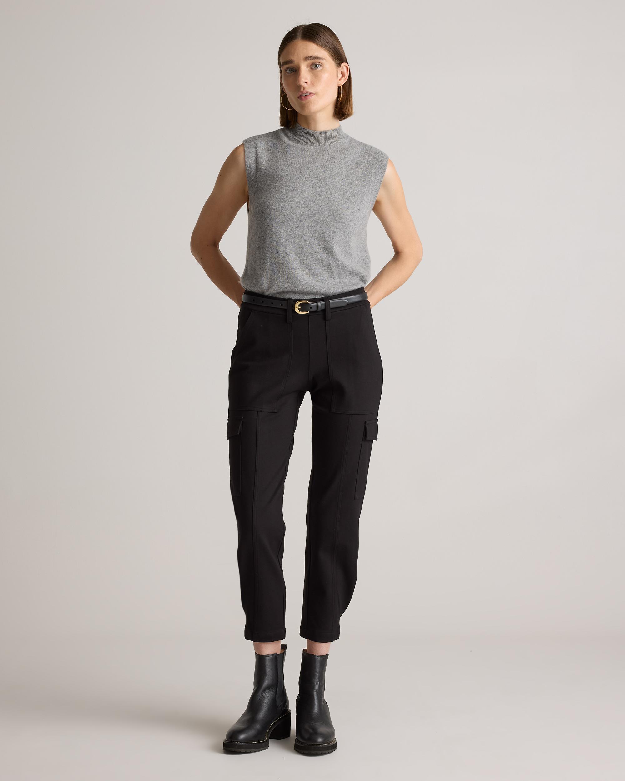 Quince | Women's Ultra-Stretch Ponte Tapered Cargo Pants Size XS, Rayon Product Image