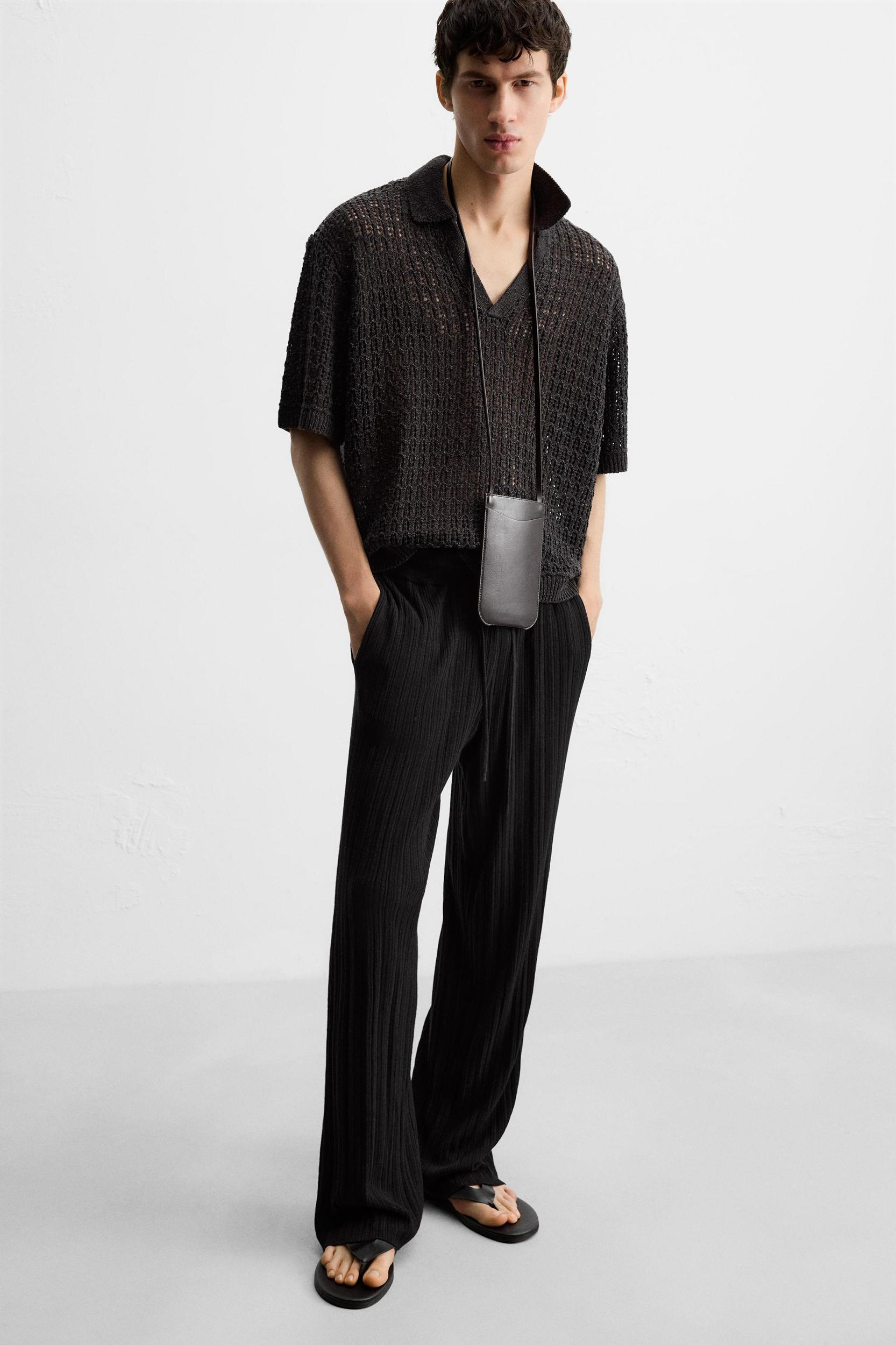 STRUCTURED KNIT PANTS Product Image