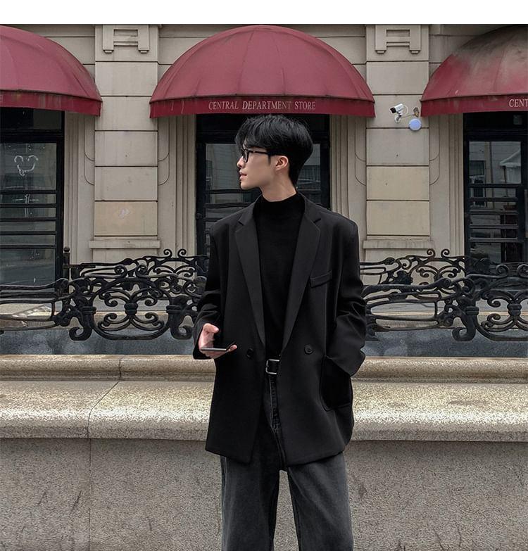 Double Breasted Plain Blazer Product Image