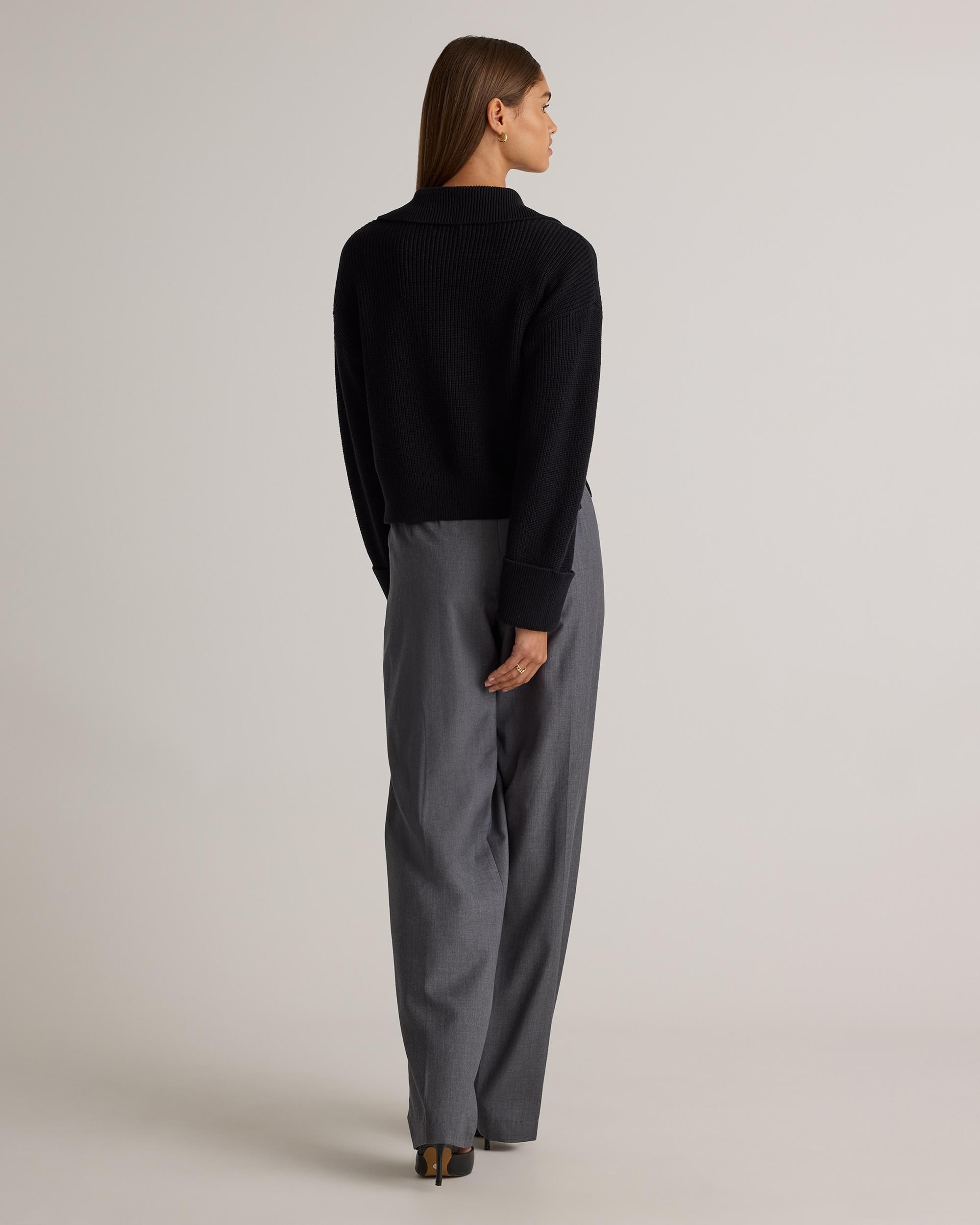 Quince | Women's Fisherman Collared Cardigan Sweater Size XL, Organic Cotton Product Image
