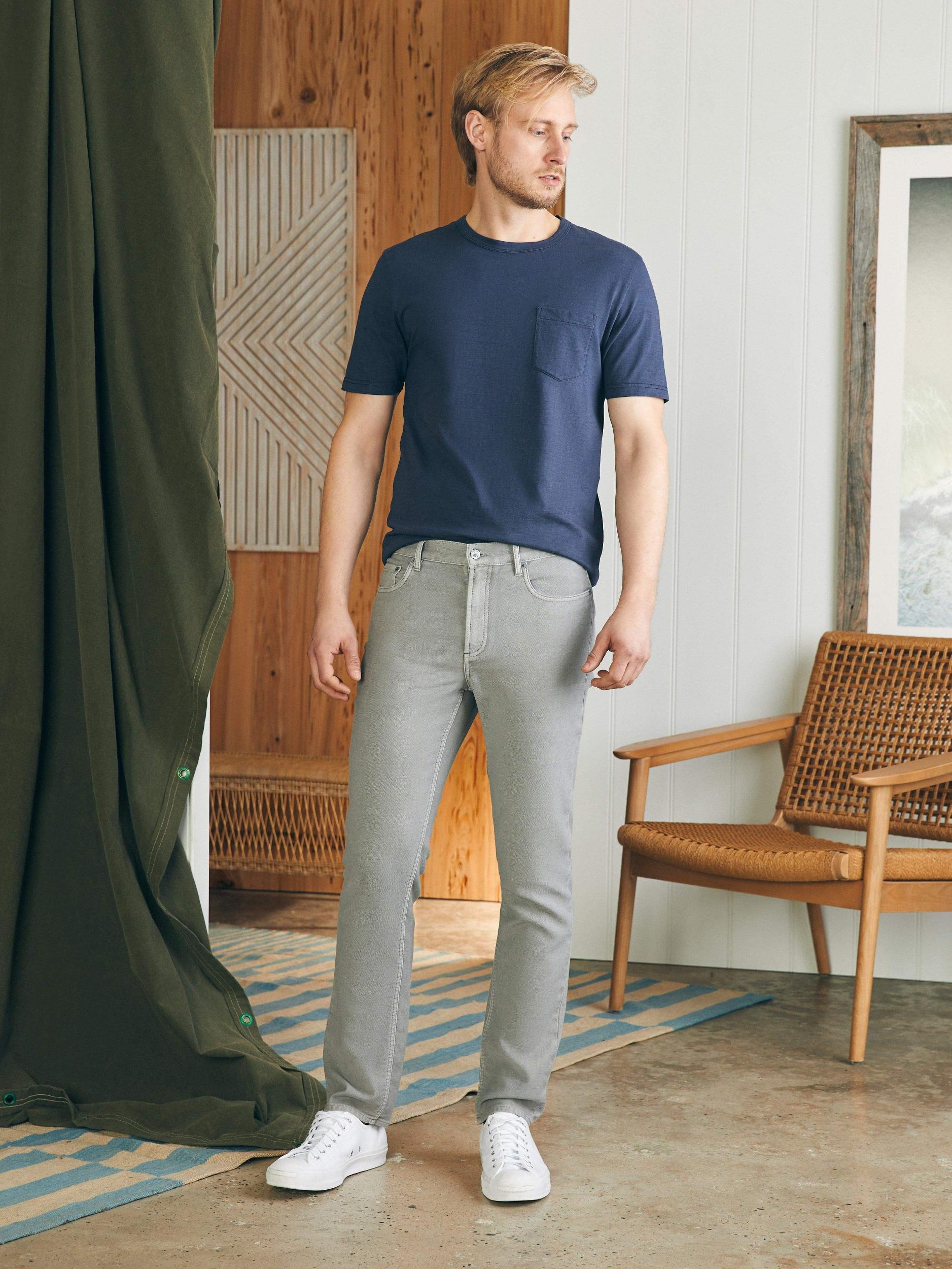 Stretch Terry 5-Pocket Pant (34" Inseam) - Iron Male Product Image