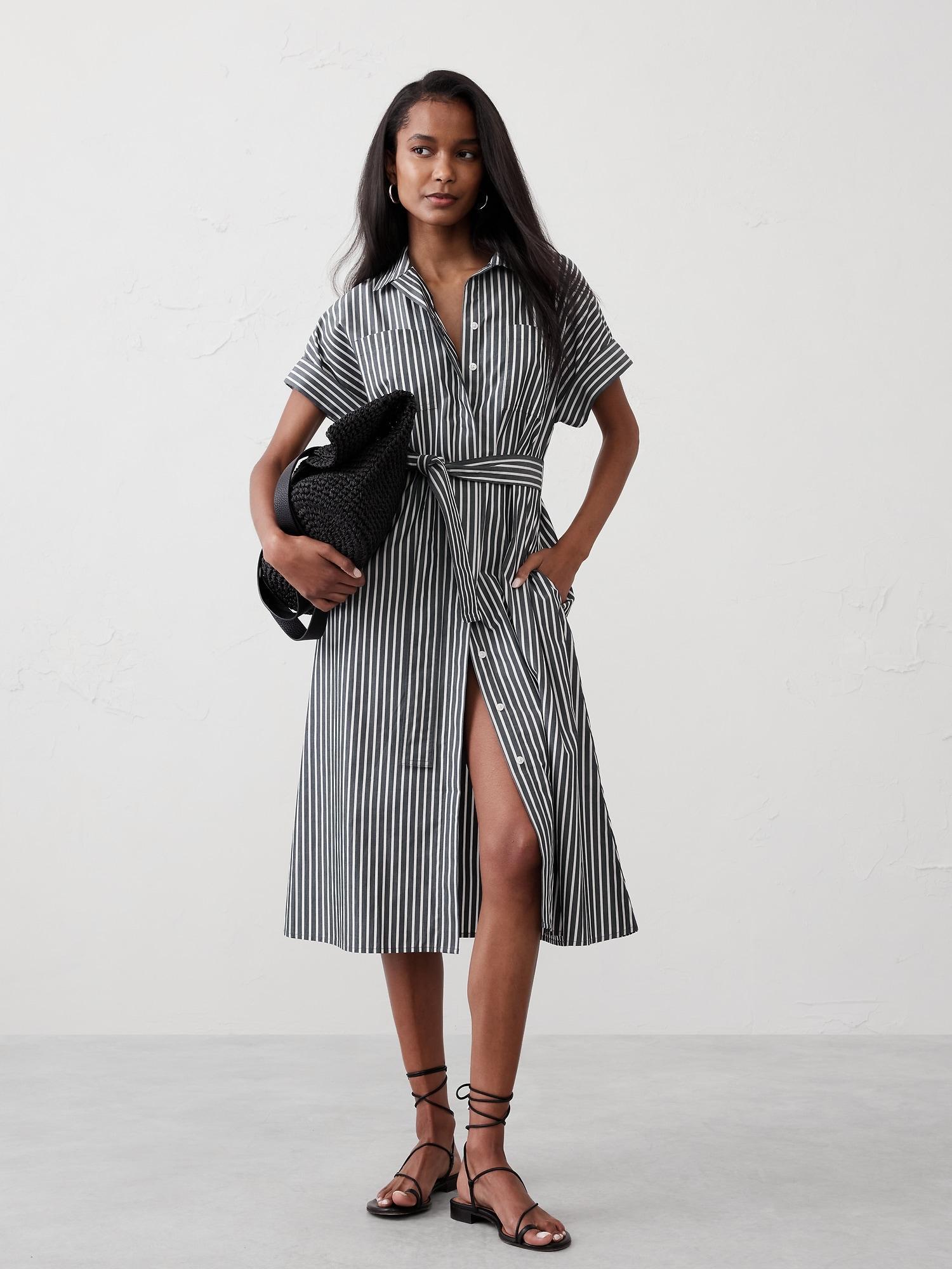 Tie-Waist Midi Shirtdress Product Image