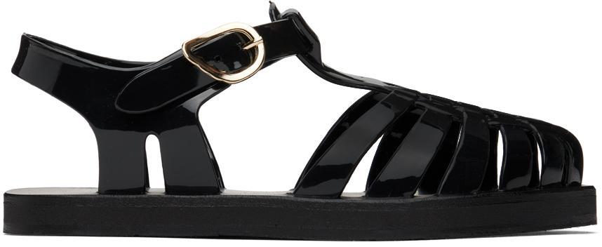 ANCIENT GREEK SANDALS Black Homeria Jelly Sandals Product Image