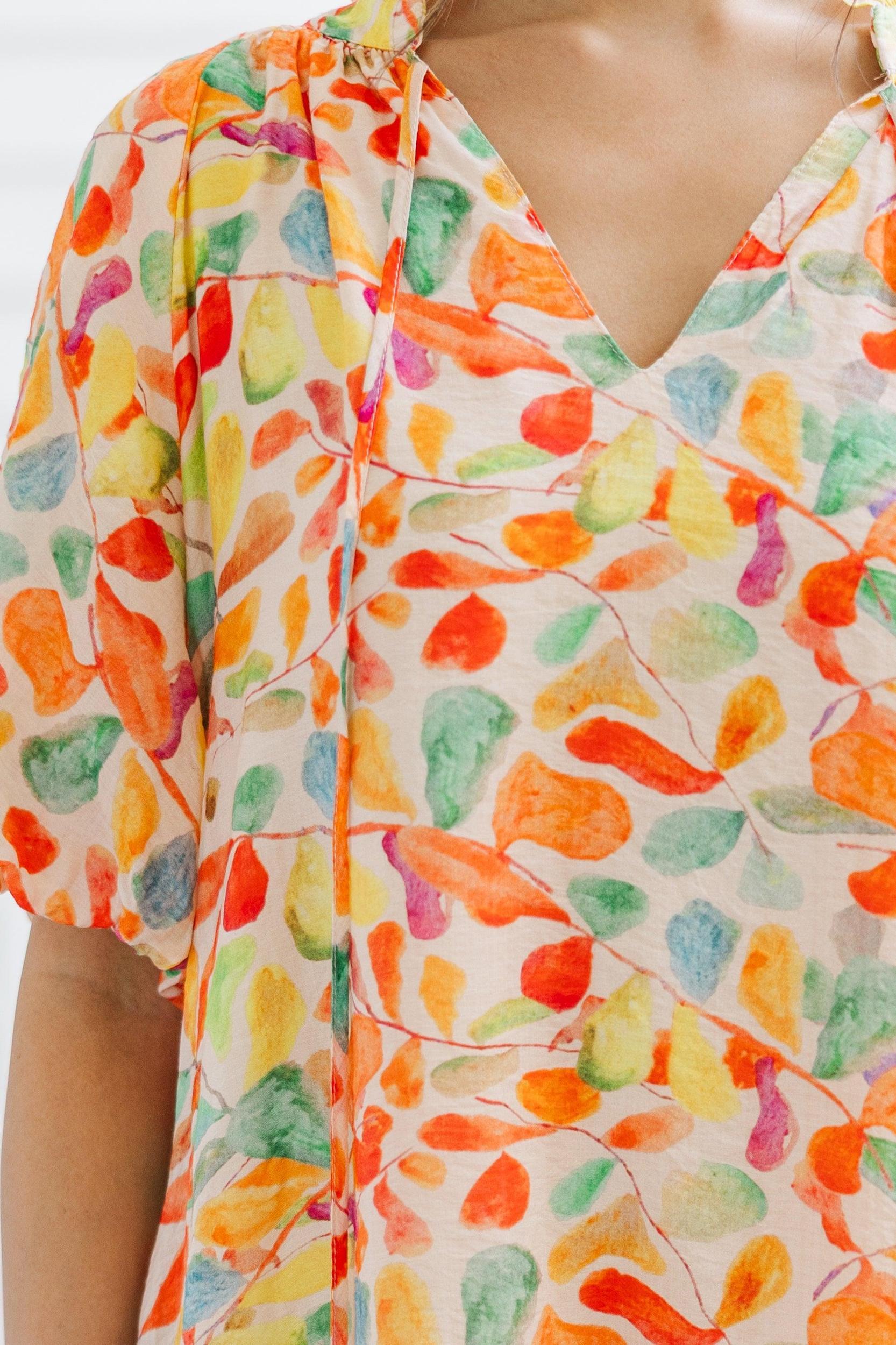 Know All About You Orange Abstract Dress Female Product Image