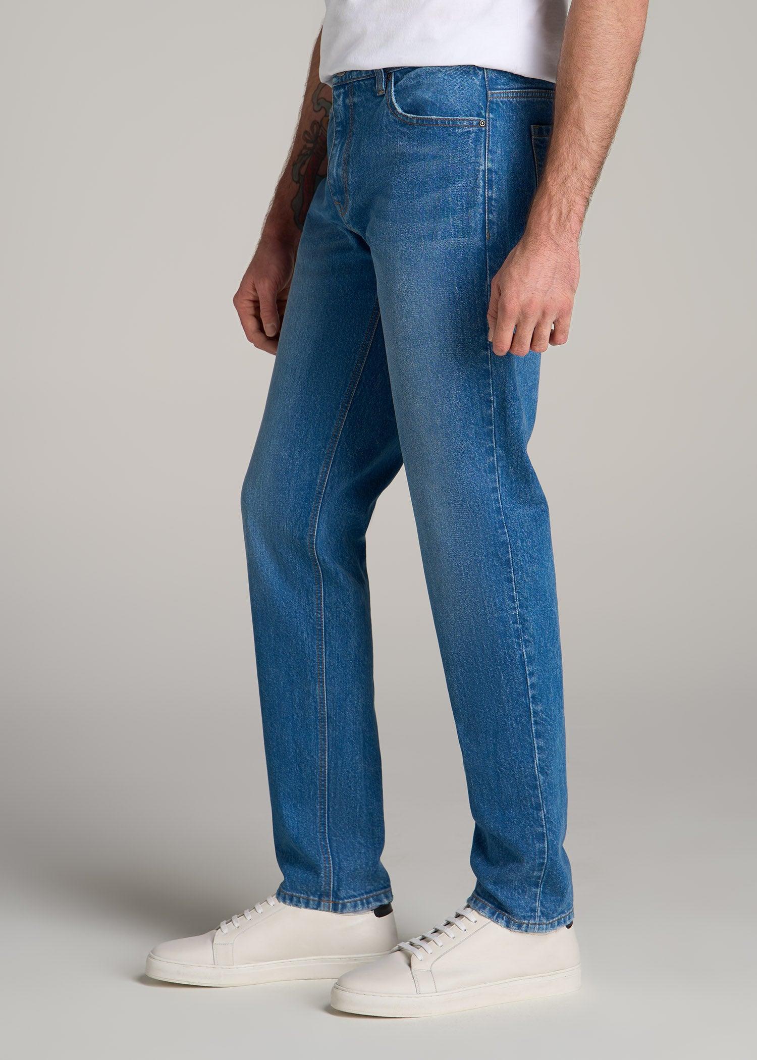 Milo RELAXED TAPERED FIT Jeans for Tall Men in Classic Mid Blue Product Image