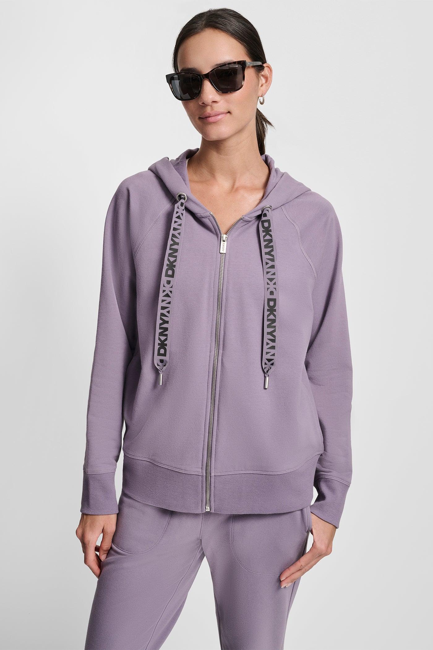 TWO TONE LOGO DRAWCORD ZIP HOODIE Product Image
