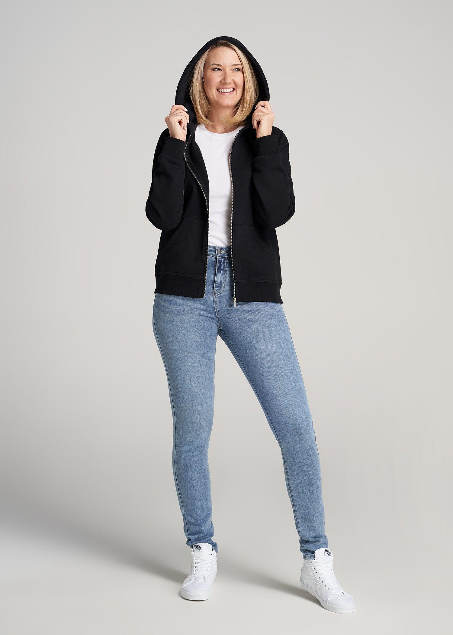 Wearever Fleece Full-Zip Women's Tall Hoodie in Grey Mix Product Image