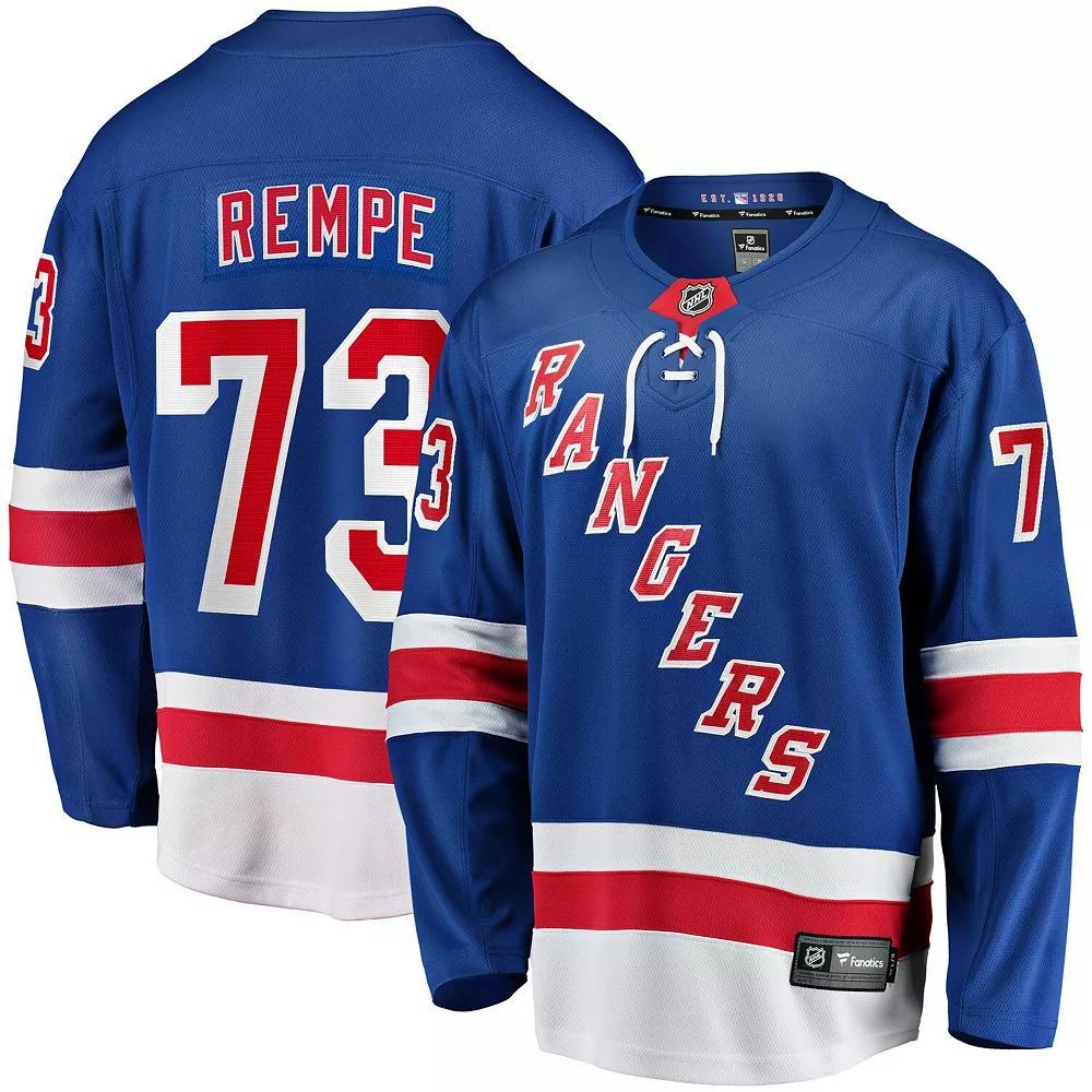 Men's Fanatics Matt Rempe Blue New York Rangers Home Breakaway Jersey, Size: 3XL, Ran Blue Product Image