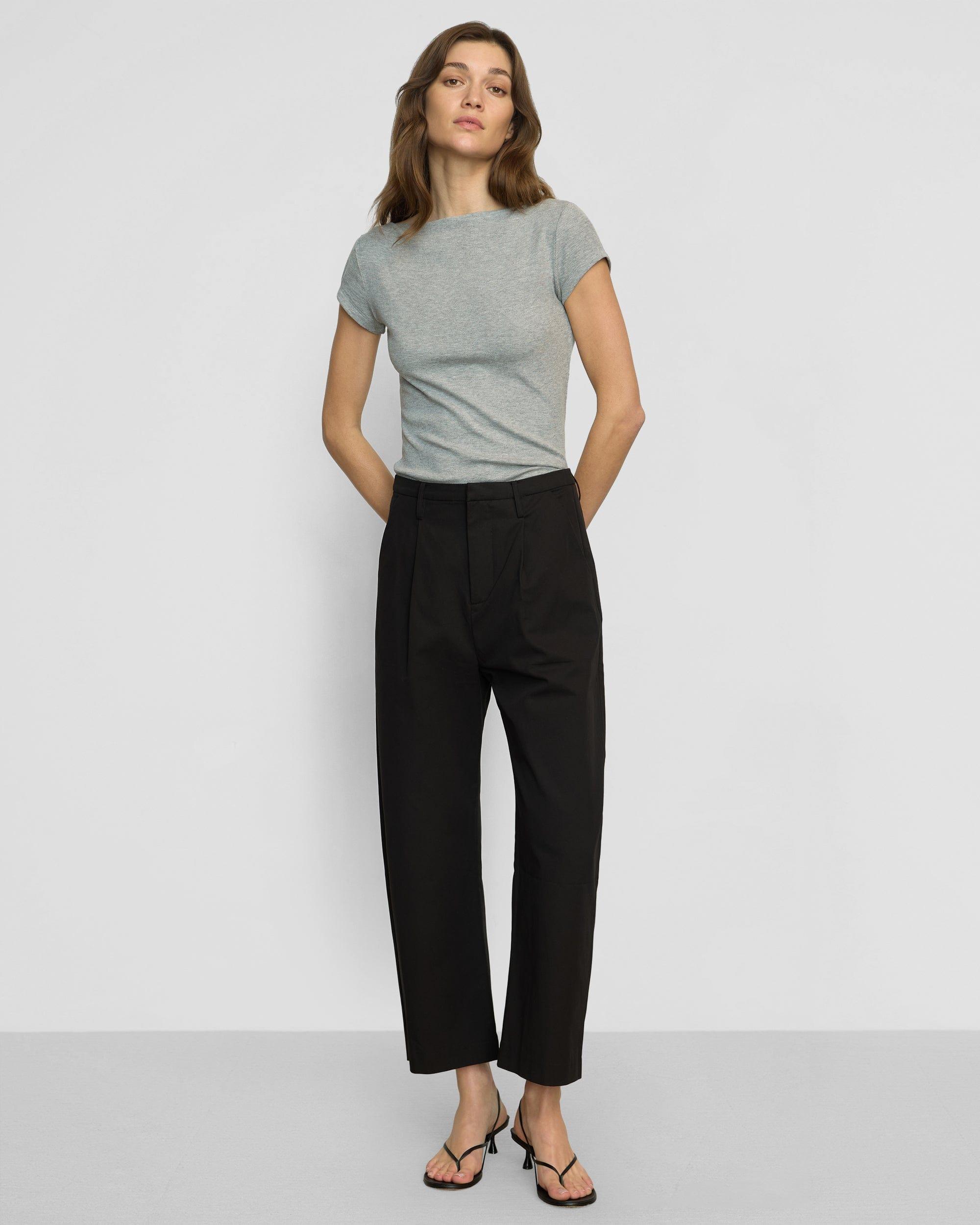 Zayna Ribbed Cap-Sleeve Tee Product Image