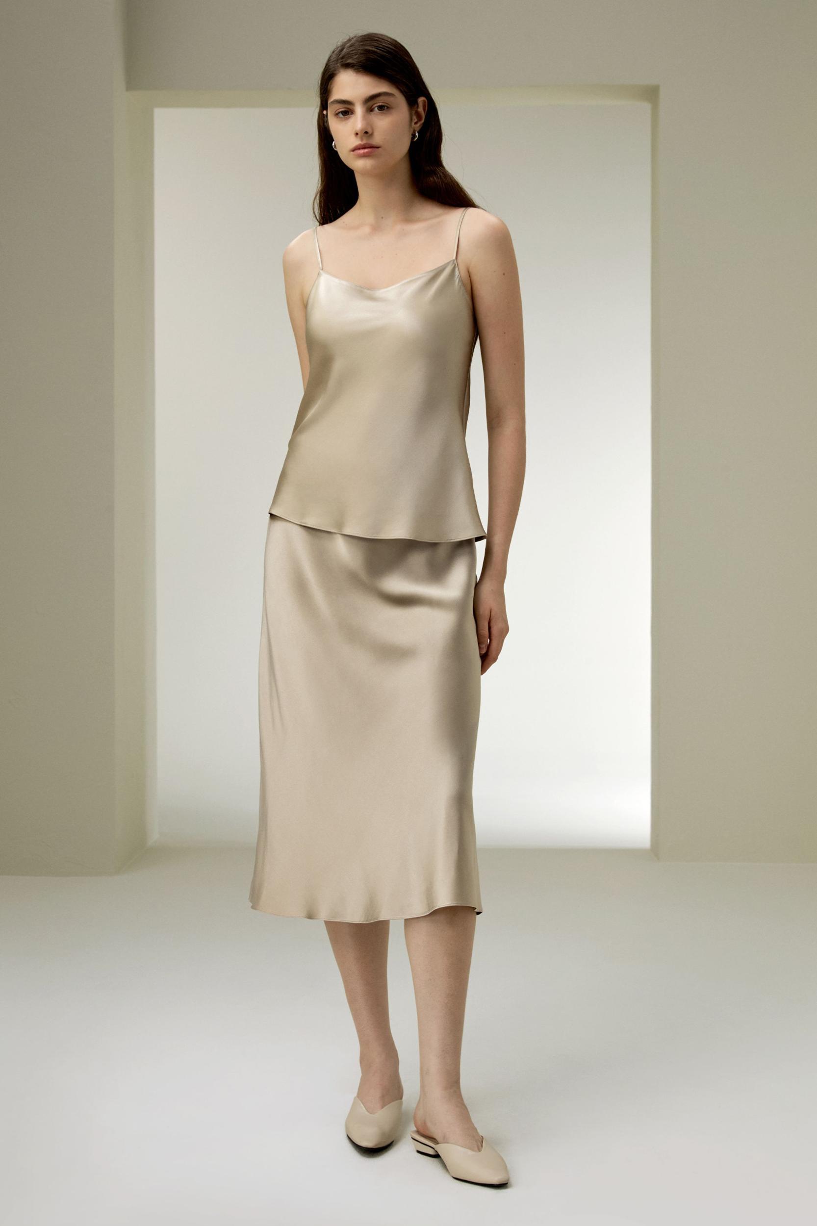 Double-Faced Silk Charmeuse Camisole Product Image