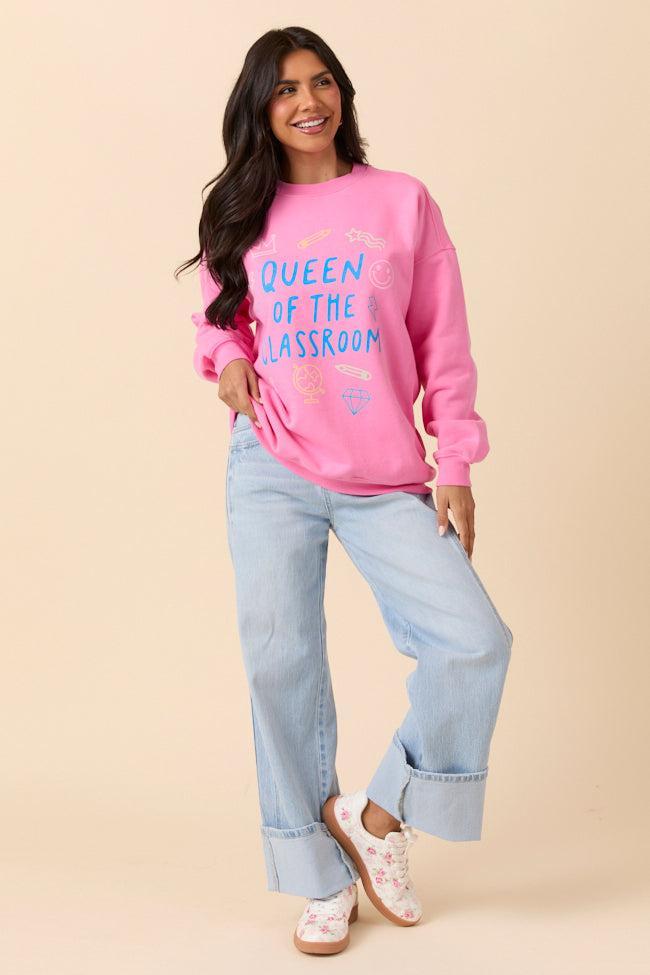 Queen Of The Classroom Pink Graphic Sweatshirt SALE Product Image