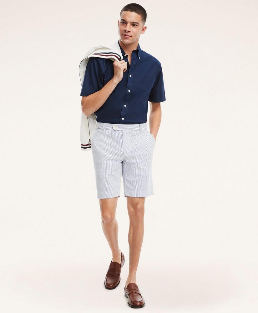 9" Cotton Seersucker Stripe Shorts Product Image