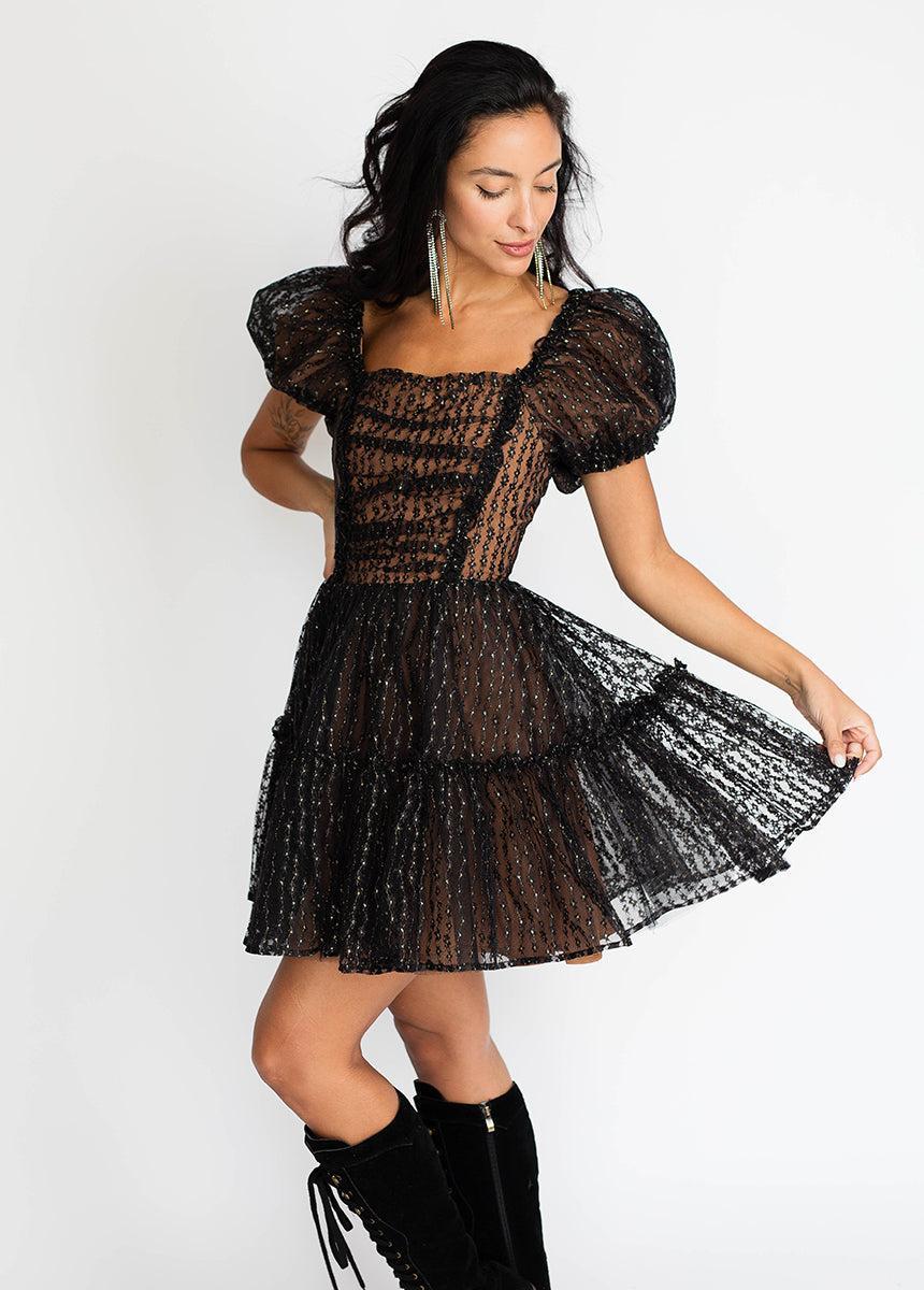 Perla Dress in Black Gold Female Product Image