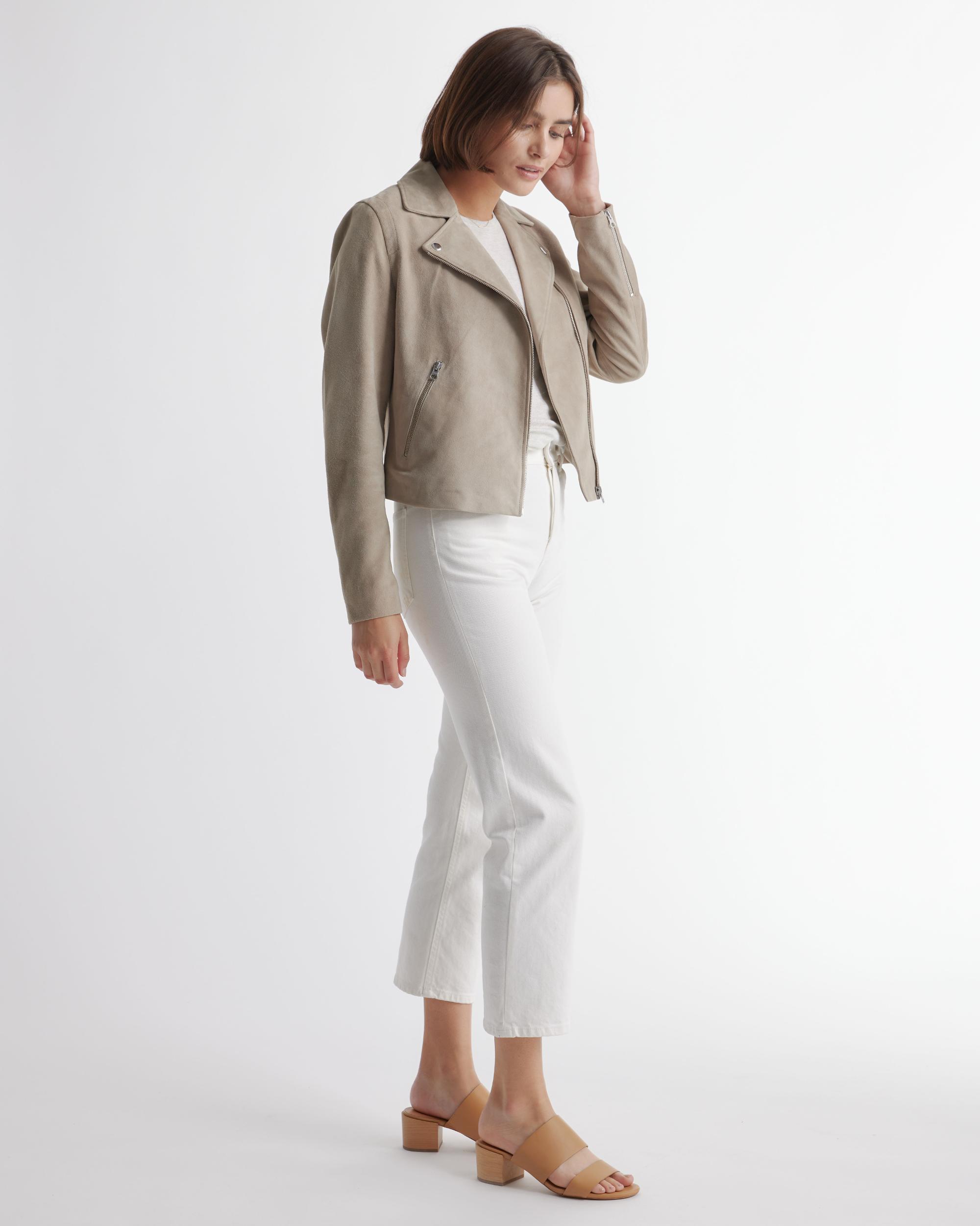 Quince | Women's 100% Suede Biker Jacket Leather Product Image