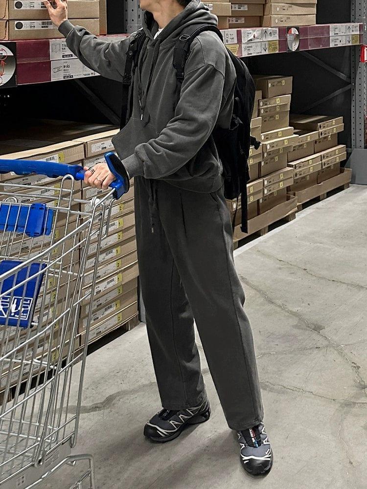 RT No. 11518 GRAY PULLOVER HOODIE & CASUAL SWEATPANTS Product Image