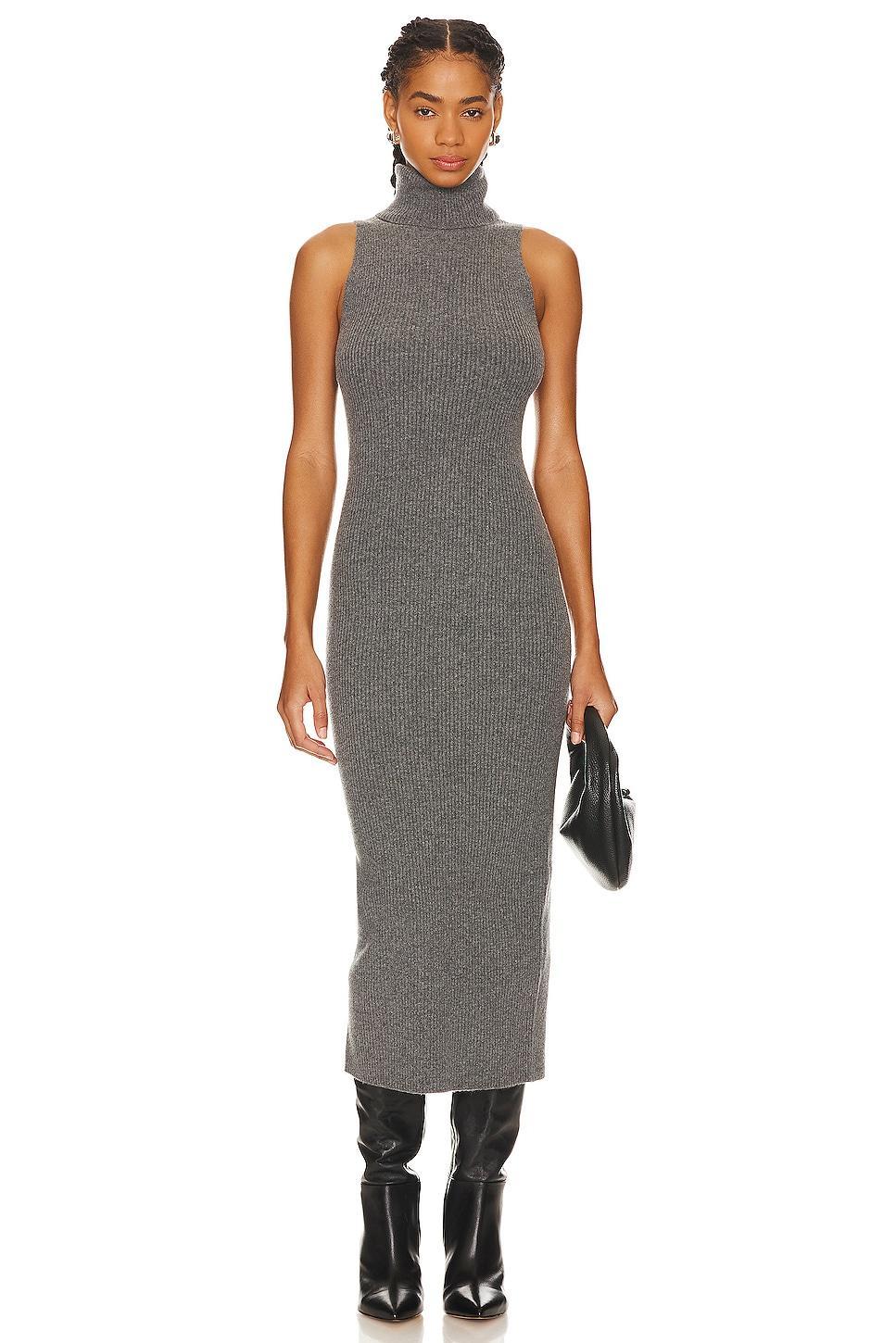 Rib Sleeveless Turtleneck Sweater Dress Enza Costa Product Image