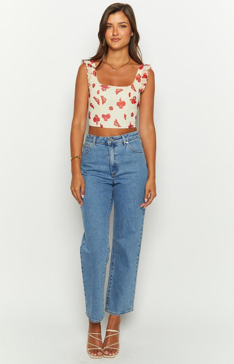 Rachel Rosie Cream Crop Top Product Image
