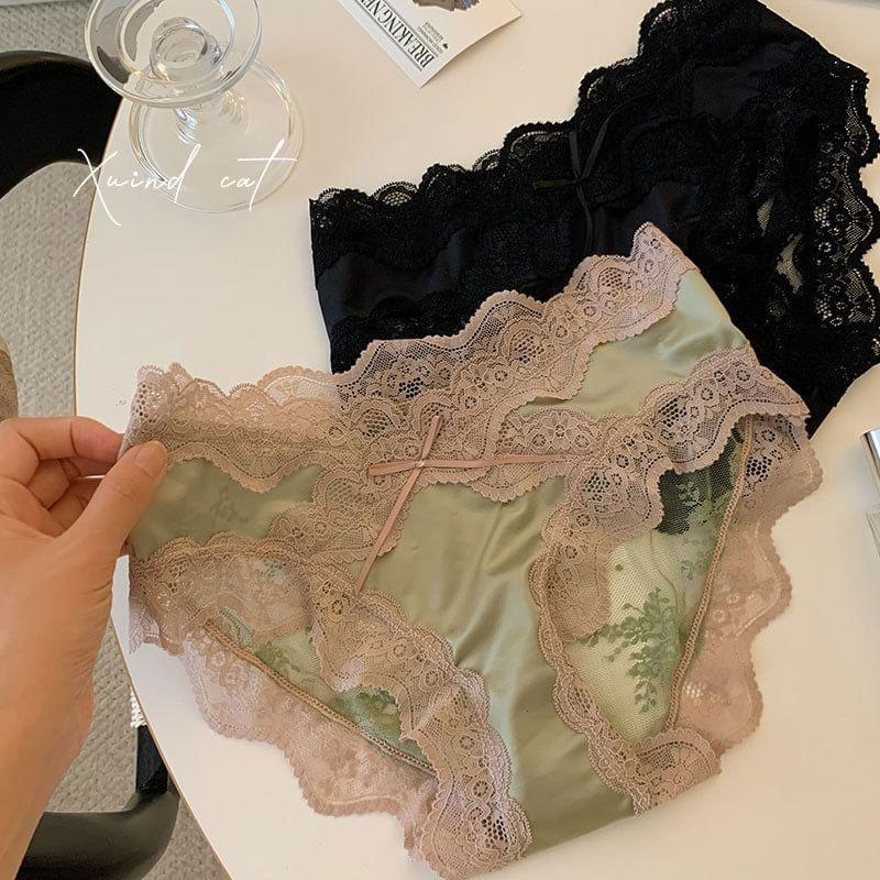 Lace Panel Bikini Panty Product Image