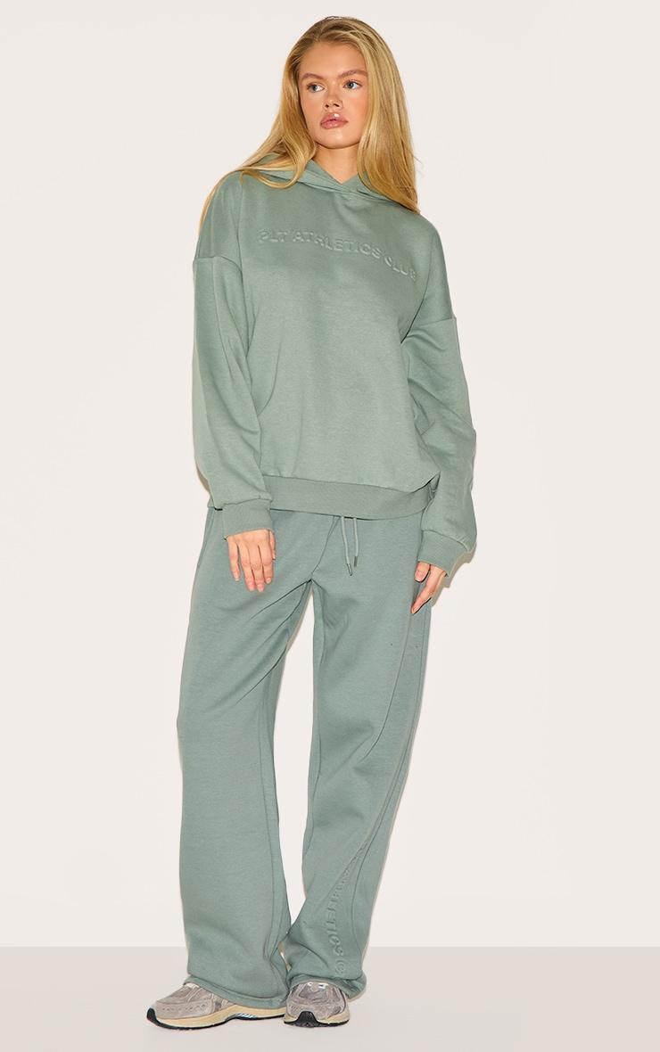 PRETTYLITTLETHING Sage Athletics Club Embossed Graphic Oversized Hoodie Product Image